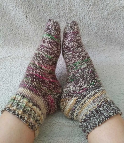 Vlněné ponožky barevné 39-40 ručně barevné přírodní pletené zimní ponožky merino předené vlněné celoroční 39/40 