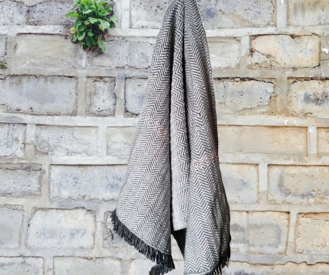 Tkaný přehoz v šedém domov deka přehoz vzorovaný bydlení tkaný střapce kobereček víceúčelový 
