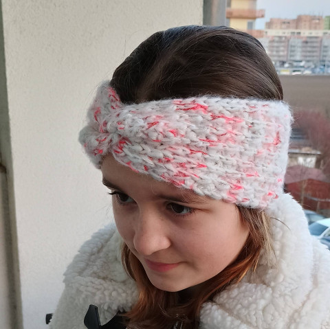 Dětská čelenka Allegro dívčí barevná čelenka zimní dětská hřejivá 