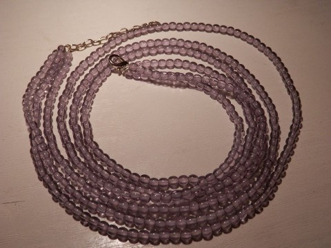Romantický trojřadý náhrdelník náhrdelník korálky fialový 