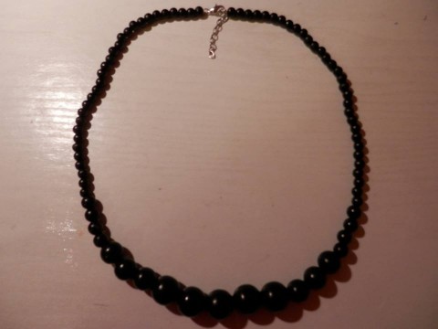 Elegantní černý náhrdelník dřevěný dřevěné náhrdelník korálky černý 