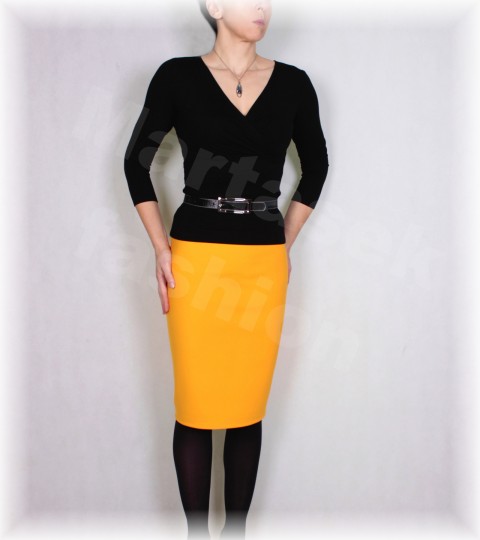 Sukně luxusní úplet vz.678 zima podzim jarní bílá černá žlutá sukně úpletová úplet celoroční 