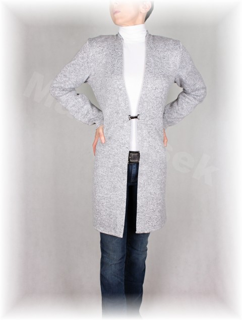 Kabátek hřejivý (nové barvy) černá šedá mikina svetr zimní úpletový podzimní kabát bunda kabátek melír celoroční volnočasová svetrovina 