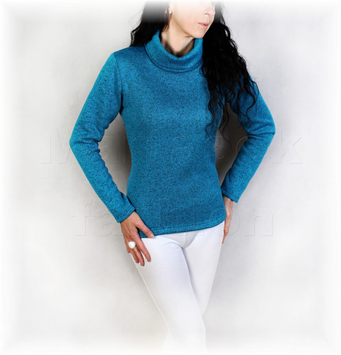 Rolák-hřejivý 1 (více barev) červená modrá halenka jarní černá triko svetr tyrkysová zimní rolák podzimní hřejivý jednobarevný 