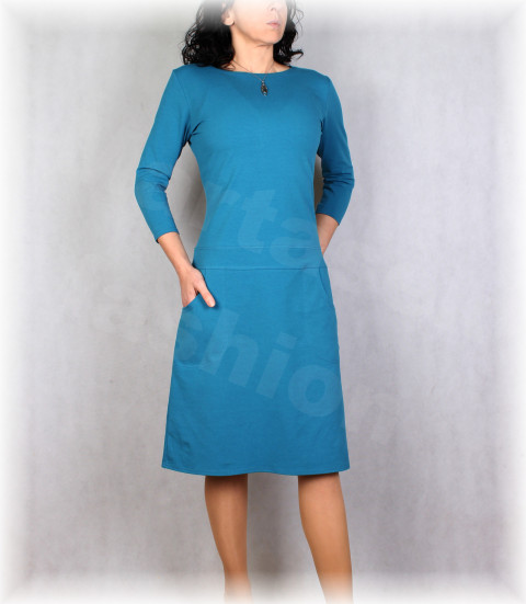 Šaty vz.621 (více barev) zelená barevné sportovní khaki petrolejová bavlněné volnočasové přestřižené 