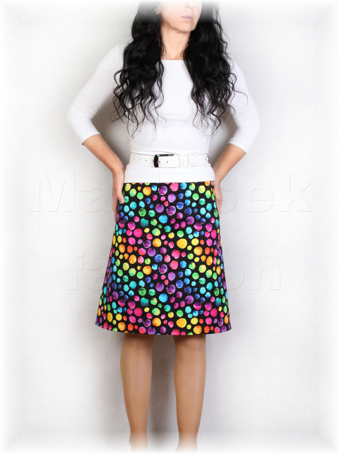 Sukně  vz.893 modrá fialová růžová sukně úpletová úplet tyrkysová zimní puntíky podzimní teplákovina duhová 