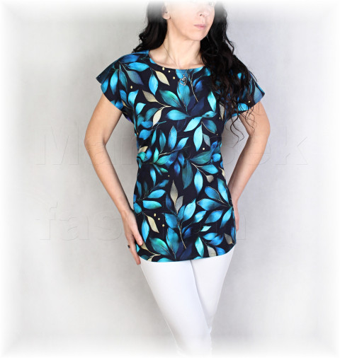 Triko vz.998 pestrobarevné modrá letní triko petrolejová celoroční vzorované vícebarevné 