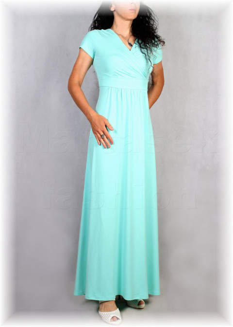 Šaty vz.627 (více barev) modrá růžová letní bílá úpletové šaty svatba mint oslava těhotenské jednobarevné 