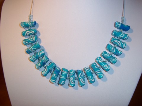modroučký náhrdelník náhrdelník modrý fimo polymer fimování 