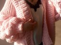 Bubble cardigan pink