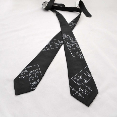 Elektrikářská kravata černá hedvábí kravata elektrikářská elektrický obvod 