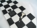 Šachová kravata černo-bílá