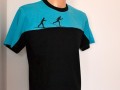 Tyrkysovo-černé tričko s běžkaři M