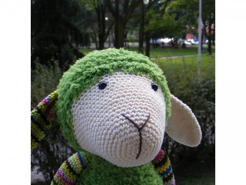 Ovečka - Zelená Ibi dekorace zelená vánoce ovečka narozeniny velikonoce hračky zoo zvířata dárky deti 