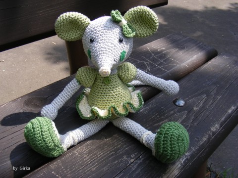 Myška balerínka - zelená dekorace vánoce narozeniny myš hračky zoo zvířata tráva dárky balerína hry deti zelenák 