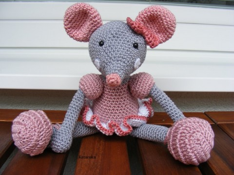 Myška balerínka - starorúžová děti vánoce mašle růžová narozeniny myš hračky zvířata dárky překvapení balerína syr 