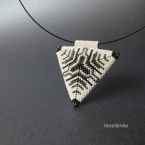 oboustranný náhrdelník Code kruh náhrdelník přívěsek korálky beadwork medailon 