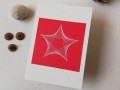 přání vánoční hvězda - bíločervená
