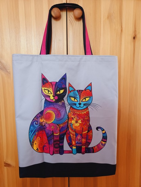 Nákupní taška z kočárkoviny - kočky taška kočka nákupka nákupní kočárkovina 