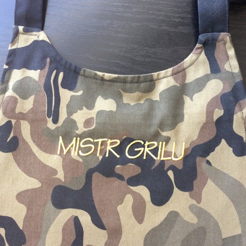 Zástěra - MISTR GRILU - maskáčová narozeniny maskáč mistr gril grilovací camouflage 