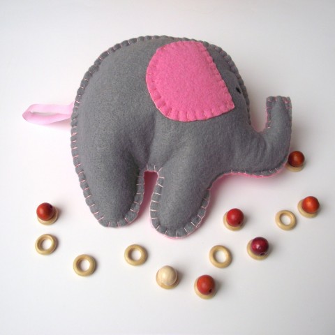 Slon, sloník, slůně růžová šedá mazlík slon slůně sloník mazlíček hajánek na hraní pro děti pro miminko muchláček pro mimi hračka. hračky 