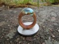 bukový prsten 19 mm - azurová