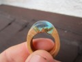 bukový prsten 19 mm - azurová