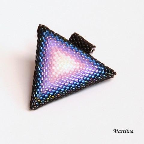 Duhový trojúhelník náhrdelník přívěsek korálky bižuterie miyuki barevný trojúhelník trojúhelníky bižuterní náhrdelníky bižu přívěsky korálkový 