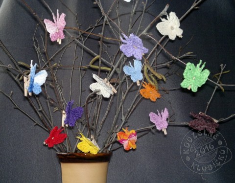 Motýlkový kolíček v 15 barvách dřevěný dekorace dárek motýl bavlna háčkování motýlek příze kolíček háčkovaný motýlek motýlek na kolíčku 