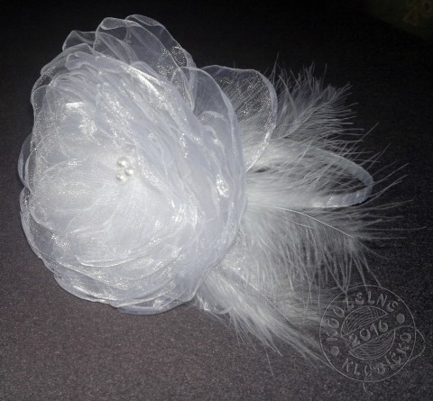 Čelenka Celá bílá bílá svatba organza svatební svatební čelenka bílá čelenka 