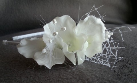 Svatební čelenka s kvítky hortenzie svatba svatební svatební čelenka pro nevěstu pro družičku svatební doplněk doplněk do vlasů svatební dekorace pro nevěstu do vlasů 