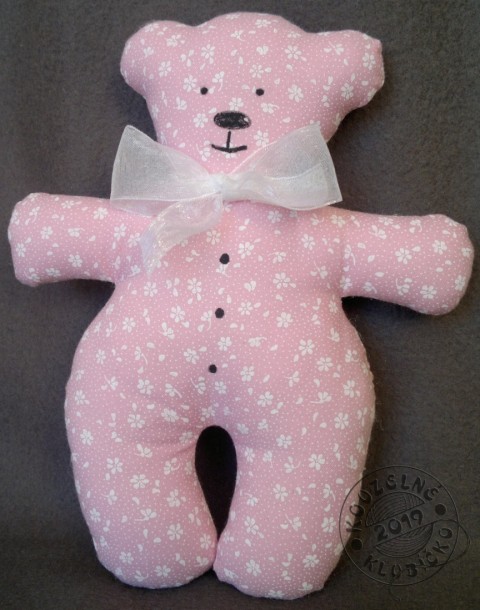 Medvíkek kytičkový růžový dekorace dárek medvídek méďa medvěd šitá dekorace 