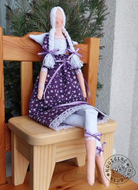 Andělka/Panenka MIUŠKA 45 cm dekorace dárek anděl andílek andělíček andělka křidélka šitý anděl letící andělka 