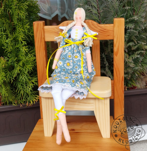 Andělka/Panenka PAVLÍNKA 45 cm dekorace dárek anděl andílek andělíček andělka křidélka šitý anděl letící andělka 