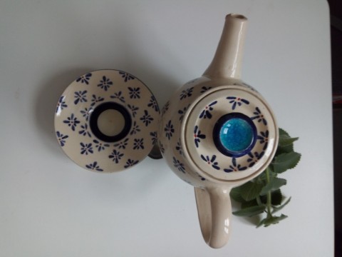 Konvice - tmavě modrá kytička modrá čaj čajová kytička kytka konvice 