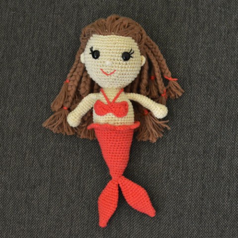 Háčkovaná mořská vílá - návod princezna víla hračka háčkování ariel návod mořská víla crochet návod na háčkování pattern 