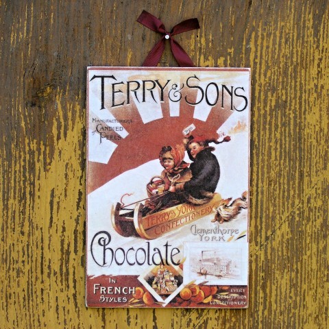 Reklama na čokoládu obrázek decoupage vintage retro 
