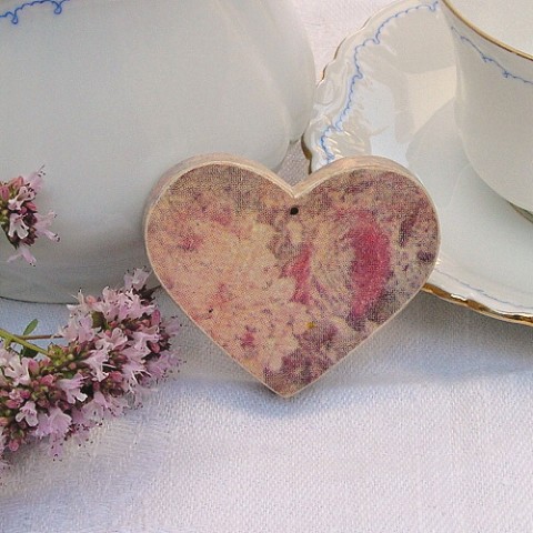 Srdíčko ve vintage stylu srdce dekorace květiny růže decoupage vintage 