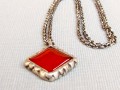 Cínovaný náhrdelník červený