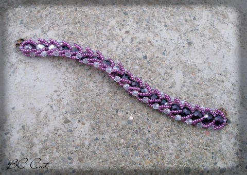 Fialový náramek šperk doplněk fialová luxusní cop broušené korálky náramekamek 