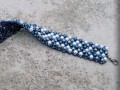 Perlový náramek - modrý