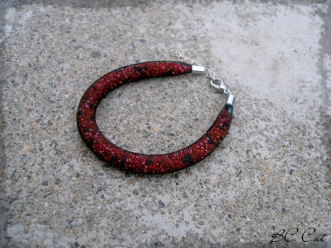 Žhnoucí uhlíky - náramek šperk náramek doplněk oheň elegantní dutinka rudá večer žár uhlíky 