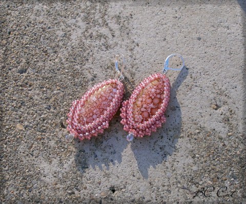 Nymfy - červánkové šperk korálky doplněk náušnice očka terracotta 