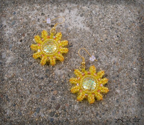 Zlaté slunce - náušnice šperk doplněk náušnice slunce sluníčko energie 