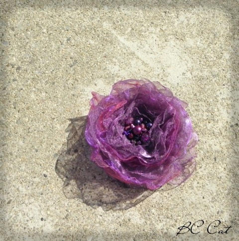 Růže cyklámen - brož brož šperk doplněk květina růže květ růžička pestrobarevná 
