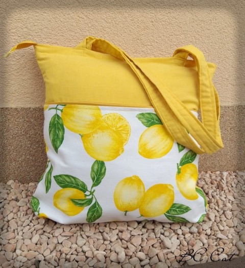 Citronová kabelka originální taška ovoce žlutá jaro barevná léto citron citrus citronová do města nápadná na ven 