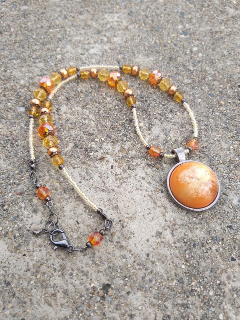 Mandarinkové snění šperk náhrdelník přívěsek korálky doplněk slunce pomeranč pryskyřice energie mandarinka citrus 