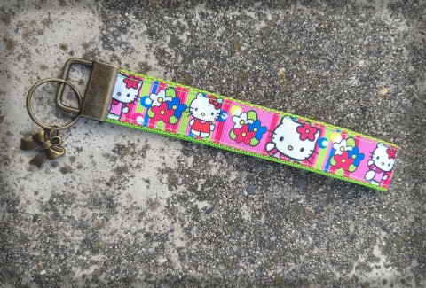 Poutko na klíče - Hello kitty přívěsek doplněk barvy ozdoba poutko popruh přívěsek na klíče 