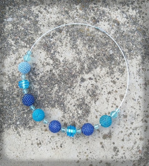 Bubliny - nahrdelník voda šperk náhrdelník moře doplněk koule modrá vinutka obloha aqua bubliny kouličky bubinky 