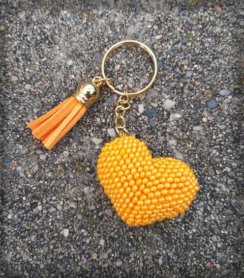 Srdíčko - oranžové přívěsek doplněk láska klíče ozdoba štěstí štěstíčko z lásky pro zamilované 